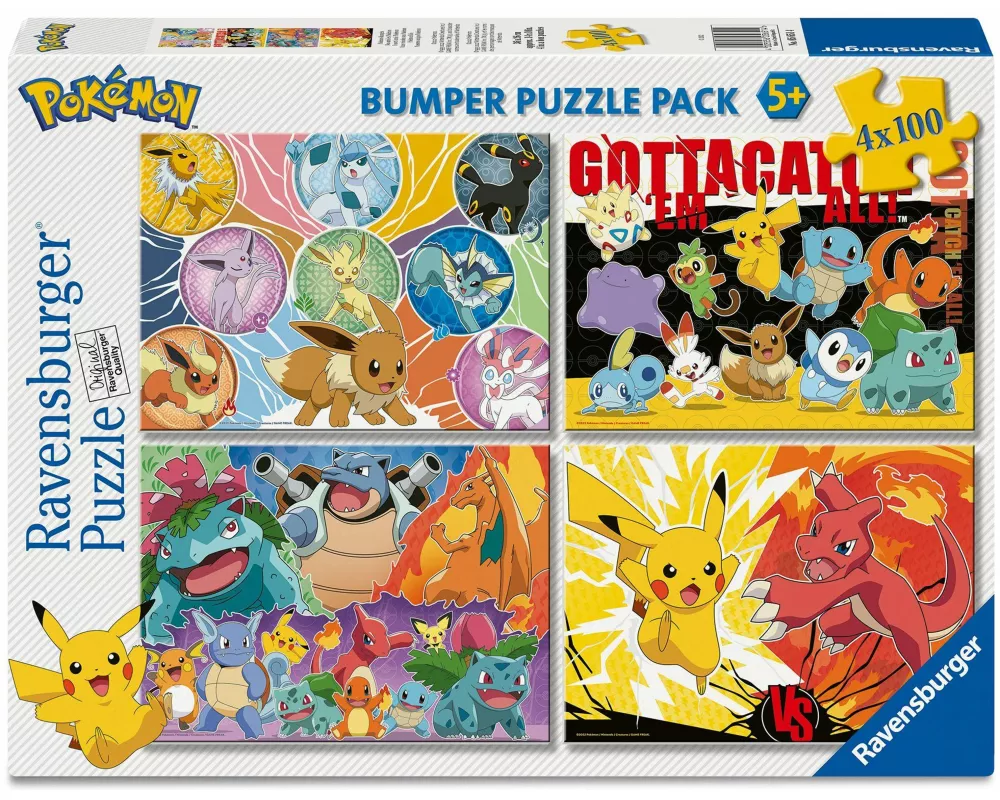 Kinderpuzzle 4x100 Teile - Pokémon-Kumpels