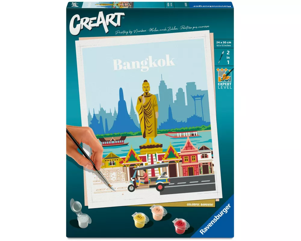 CreArt, Malen nach Zahlen Citys - Farbenfrohes Bangkok
