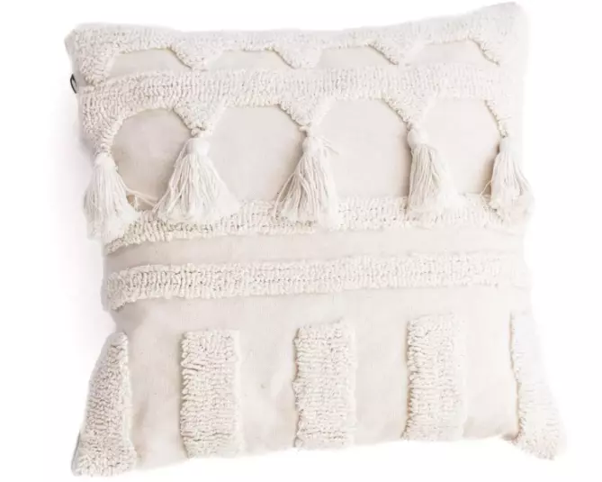 santabarbara THE LABEL Kissenbezug Boho, seitliche Zotteln 45 x 45 cm, Nature