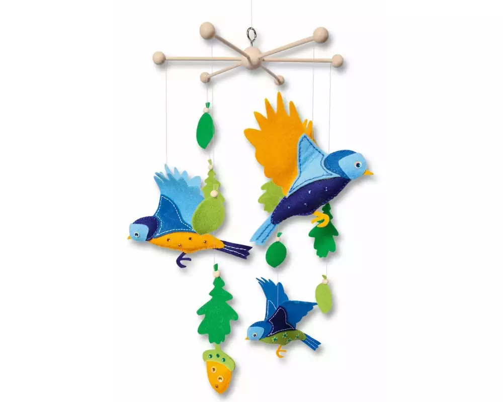 Folia Mobile Vögel, Blau/Grün/Gelb