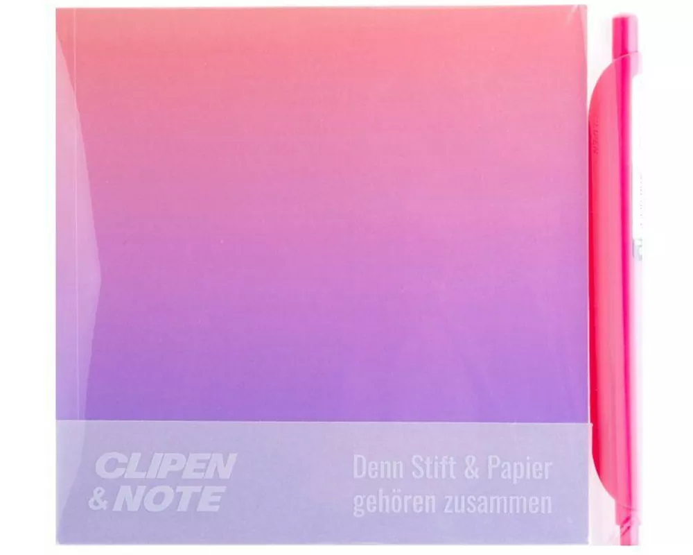 CLIPEN & Note Set (Violet Shine / Salmon Pink) Gelschreiber + Notizbuch