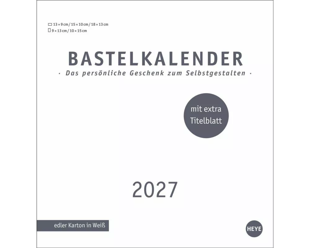 Premium-Bastelkalender weiß mittel 2027