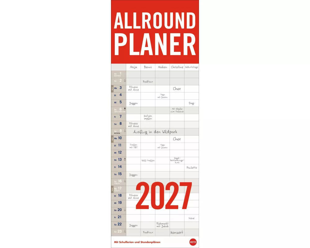 Allround-Familienplaner Vertical Kalender 2027
