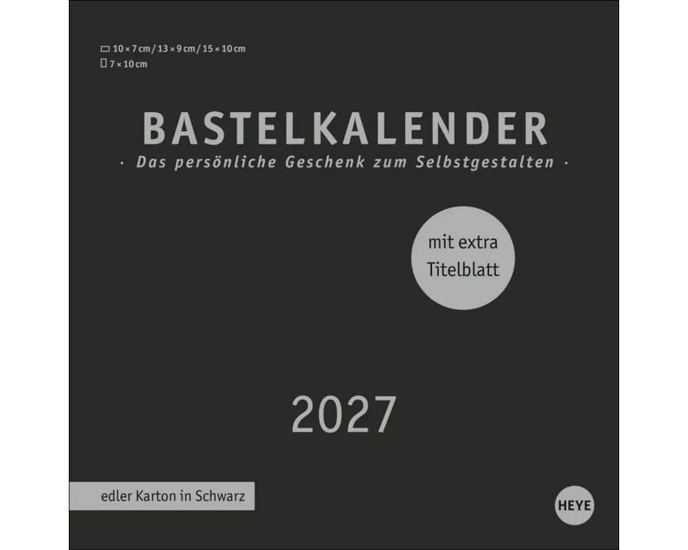 Premium-Bastelkalender schwarz klein 2027