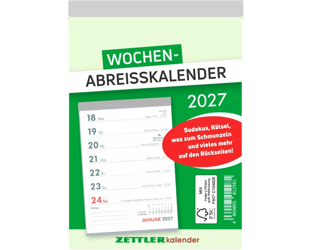 Wochenabreißkalender 2027