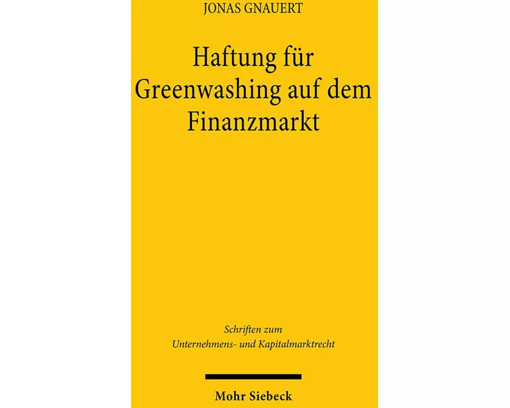 Haftung für Greenwashing auf dem Finanzmarkt