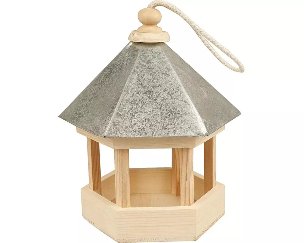Creativ Company Holzartikel Vogelfutterhaus mit Zinkdach
