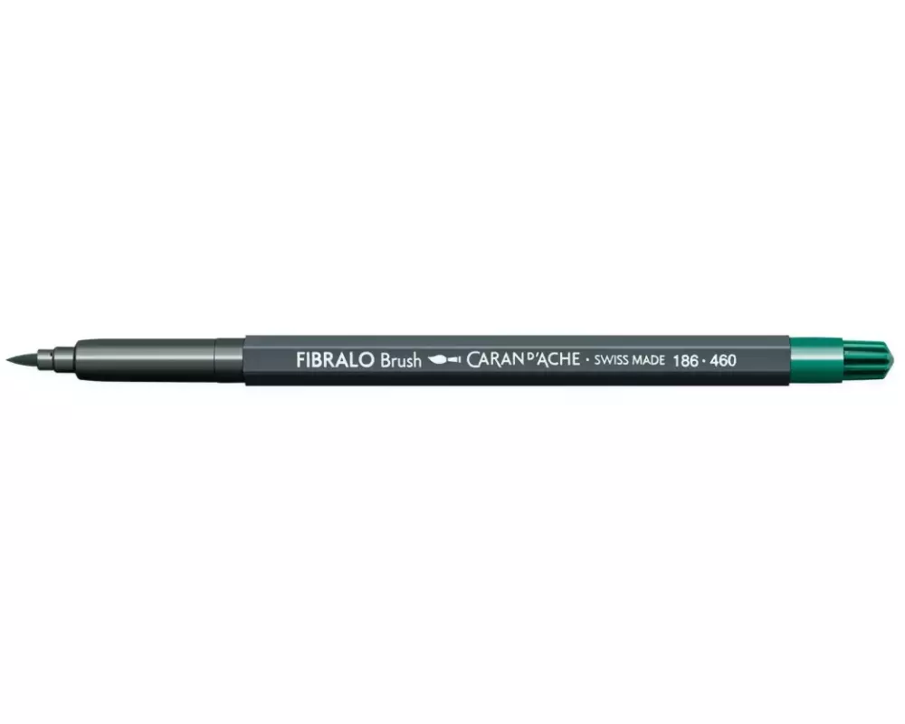 Caran d'Ache Filzstift Fibralo Brush 1 Stück, Pfaugrün