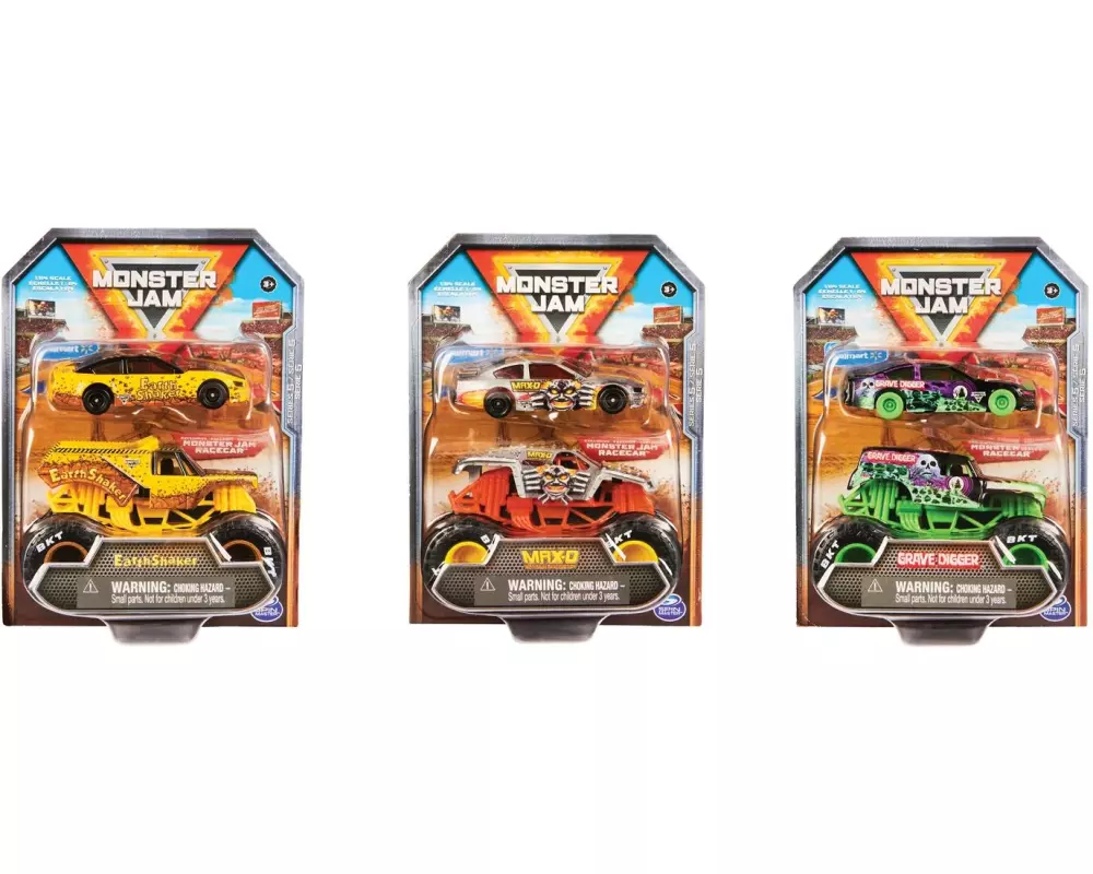 Spinmaster Monster Jam Truck & Rennauto 2-Pack 1:64 Assortiert