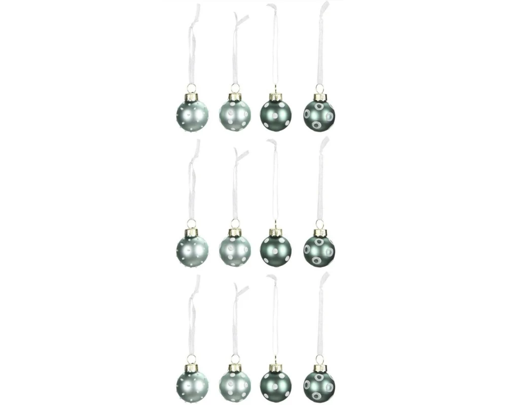 COCON Weihnachtskugeln Dots 12 Stück, Mint