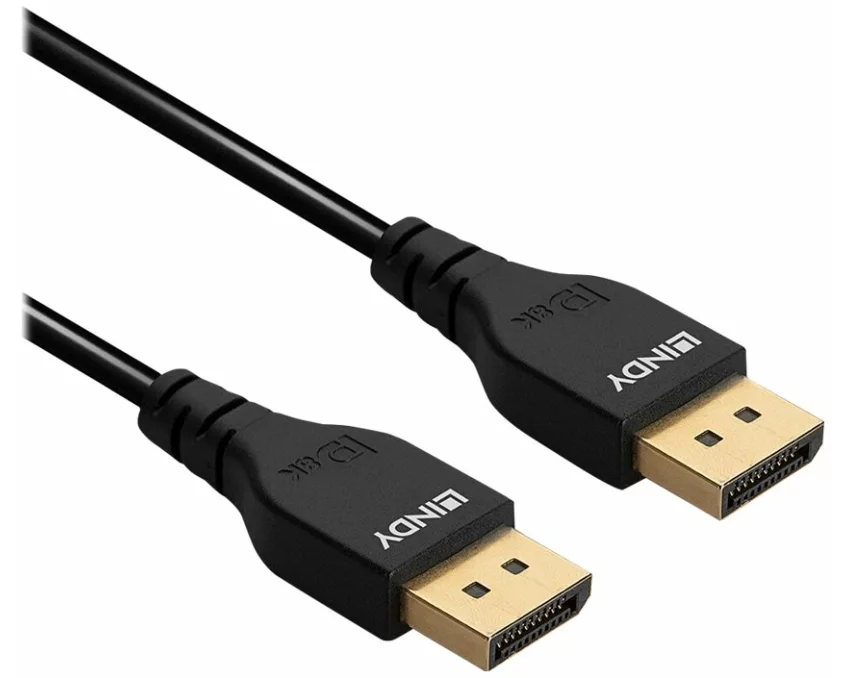 LINDY 1m DisplayPort 1.4 Cable, Slim, DP male to DP male connector