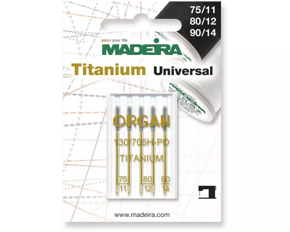Madeira Maschinennadel Titan 75/11 80/12 90/14 5 Stück
