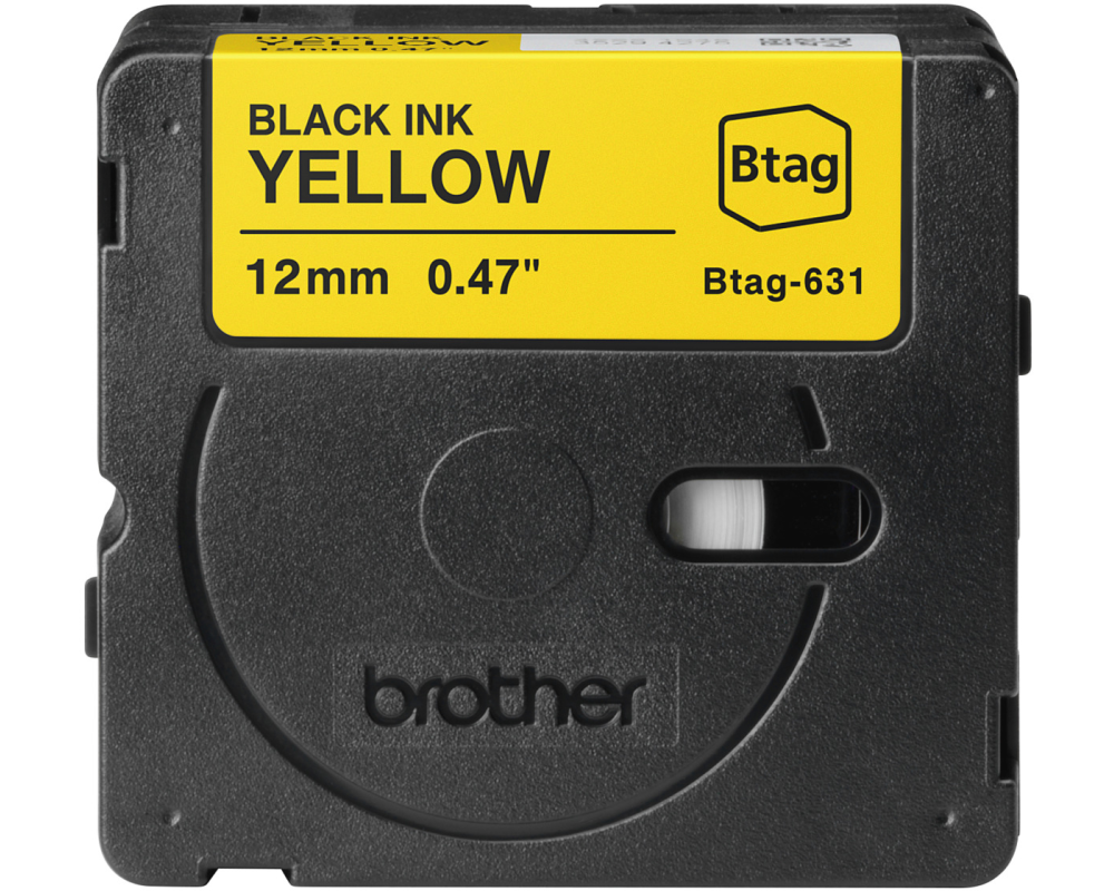 PTOUCH Band schwarz/gelb n.laminiert BTAG-631 PT-N10/N20/N25BT 12 mm