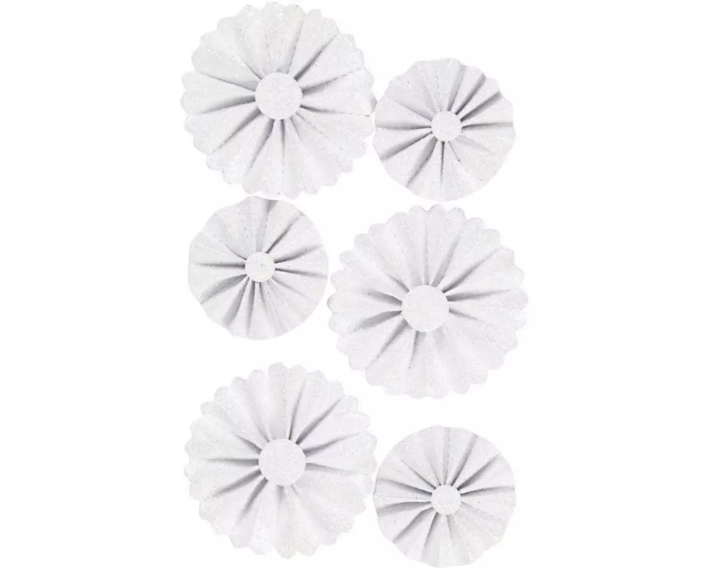 Creativ Company Rosetten 6 Stück, Weiss