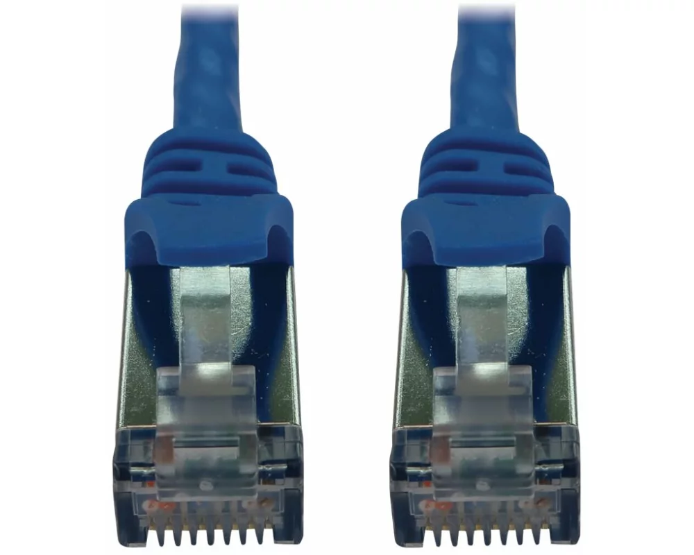 EATON TRIPPLITE Cat6a, 10G, Snagless, Shielded, Slim, STP Ethernet Cable, RJ45, M/M, PoE, Blue, 3 ft. 0.9m