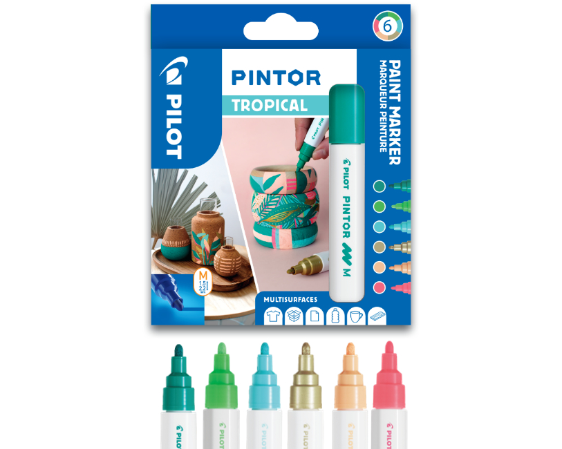 PILOT Marker Pintor Medium Set 1.4mm WLT412236 6 Farben Tropical