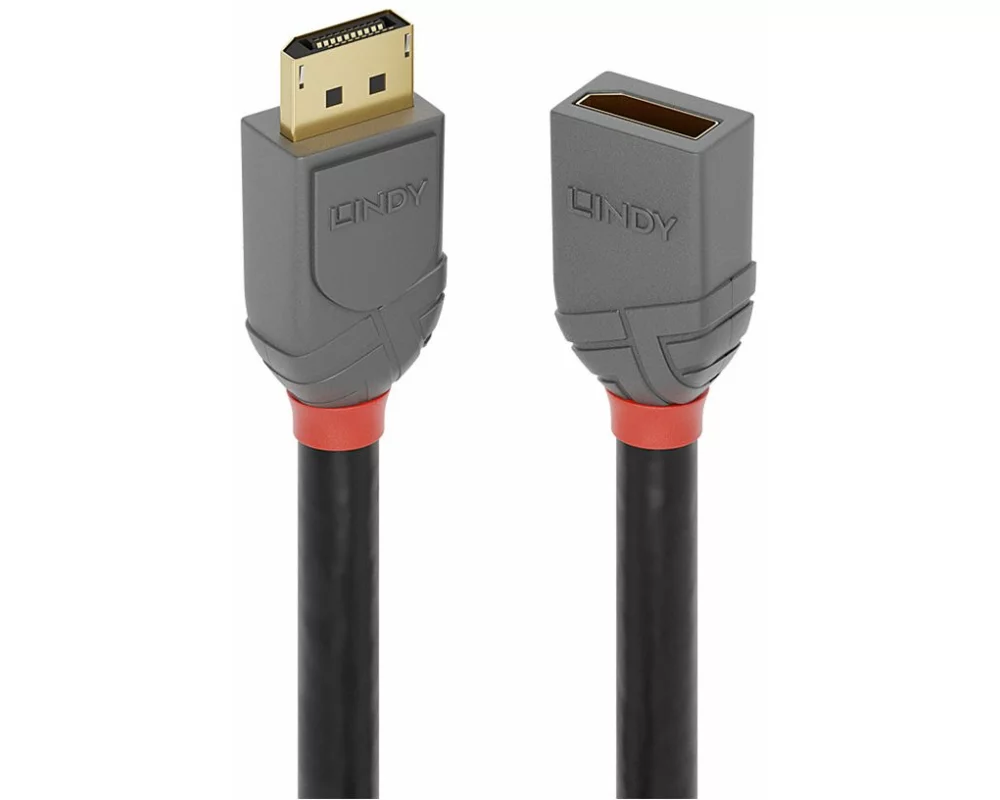 LINDY 0.5m DisplayPort, extension cable, Anthra Line