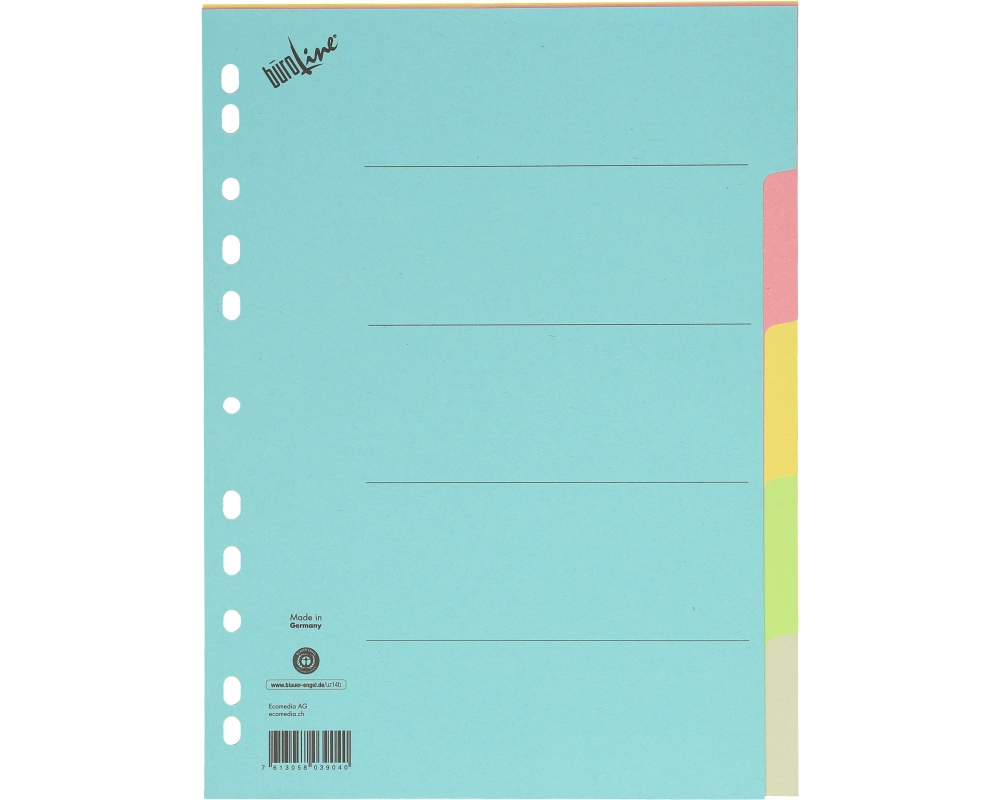 BÜROLINE Kartonregister A4 40576 bunt 5-teilig