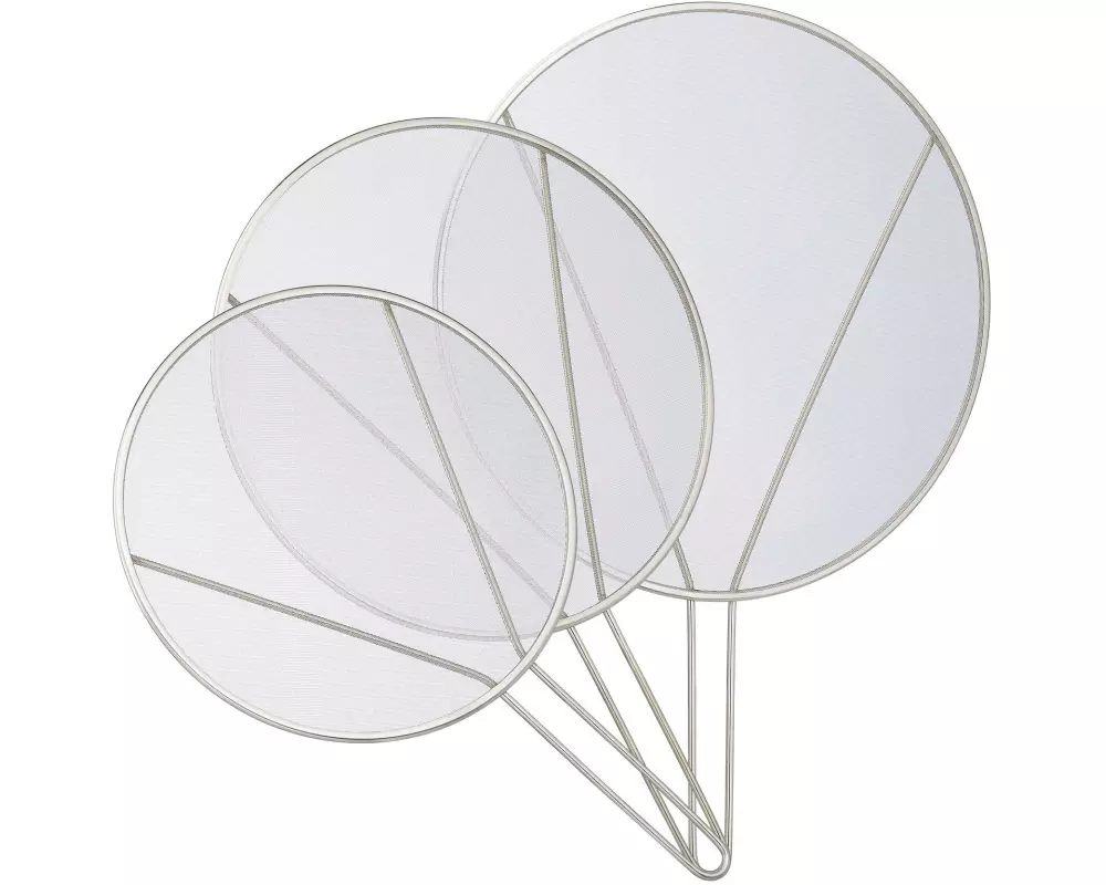 relaxdays Spritzschutzdeckel für Pfannen 3er Set, Edelstahl