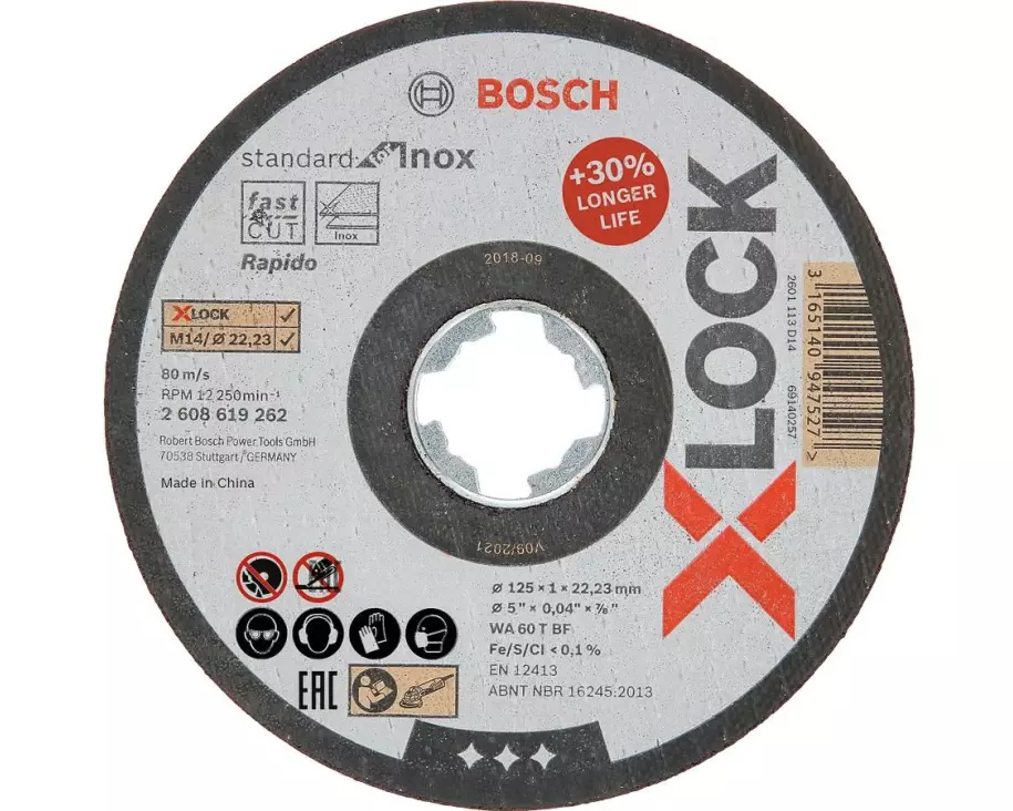 Bosch Professional Trennscheibe gerade X-LOCK Standard for Inox 125 x 1