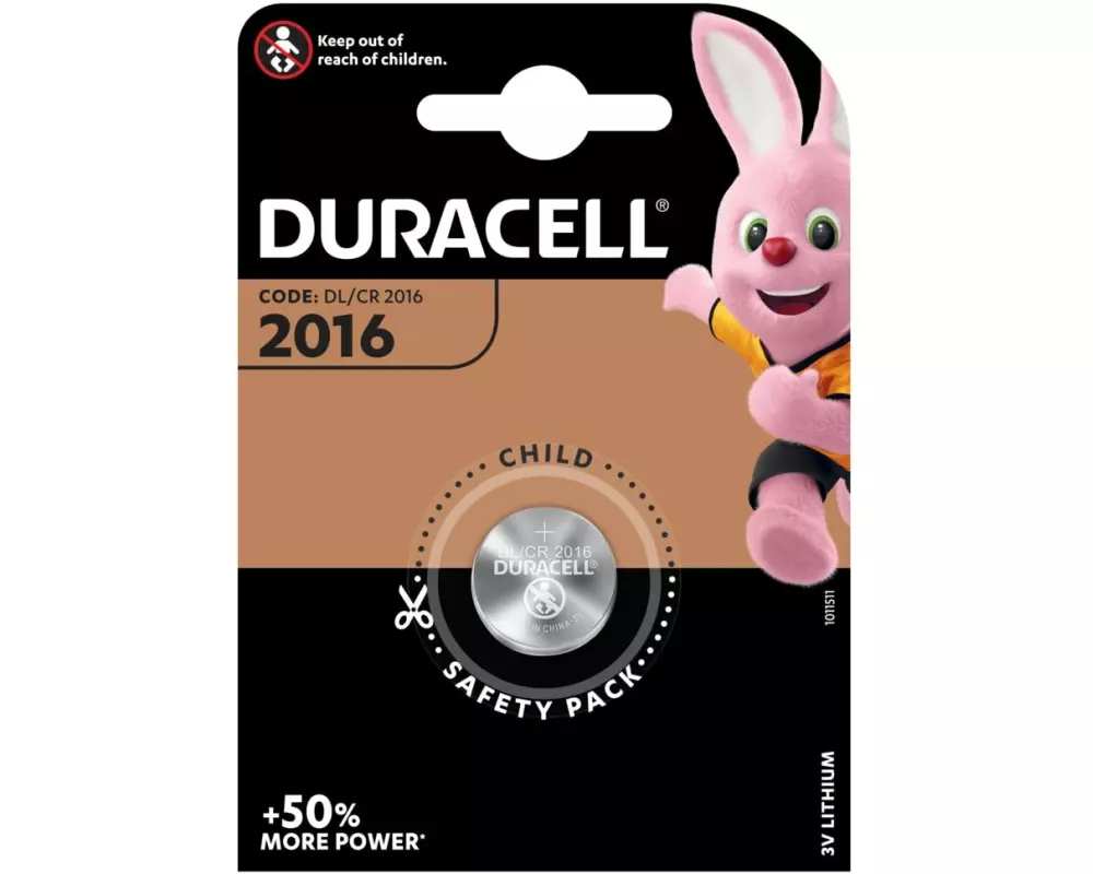 Duracell Knopfzelle Lithium CR2016 , 2 Stück