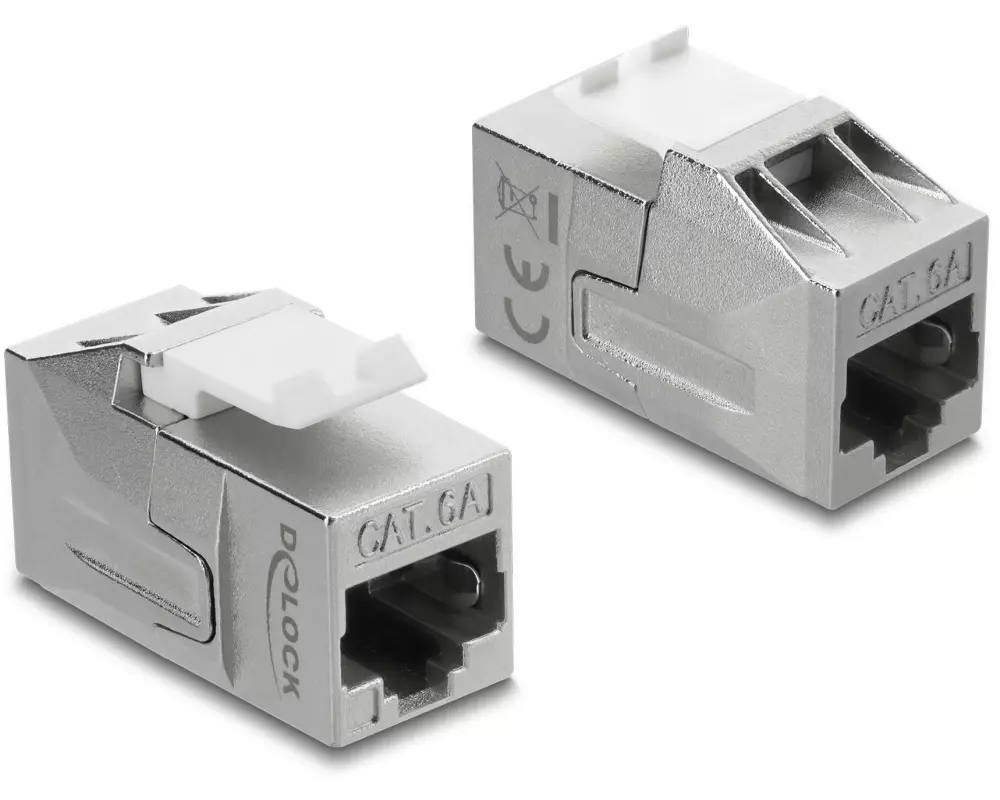 Delock Keystone-Modul Kupplung RJ45 Buchse zu Buchse Cat.6A
