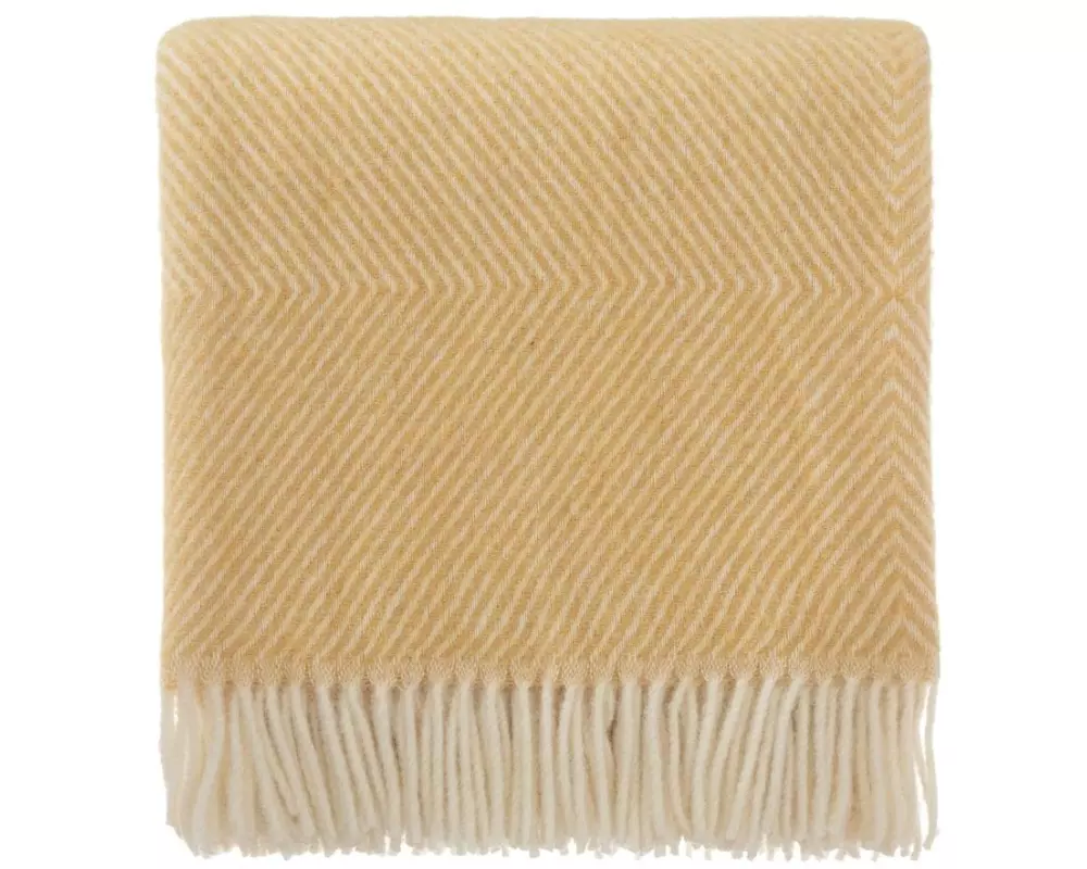 Urbanara Wolldecke Gotland Senfgelb 200 x 200 cm