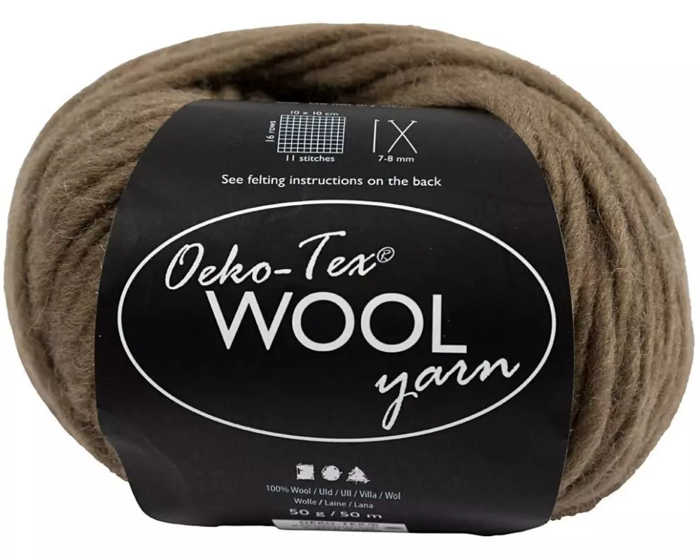 Creativ Company Wolle Oeko-Tex 50 g, Hellbraun
