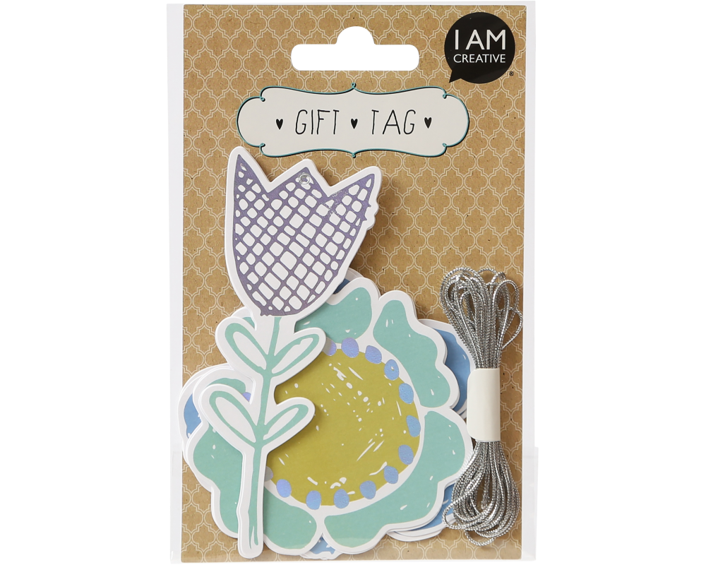 I AM CREATIVE Geschenkanhänger 4088.91 Gift Tag, Blumen, 9 Stück