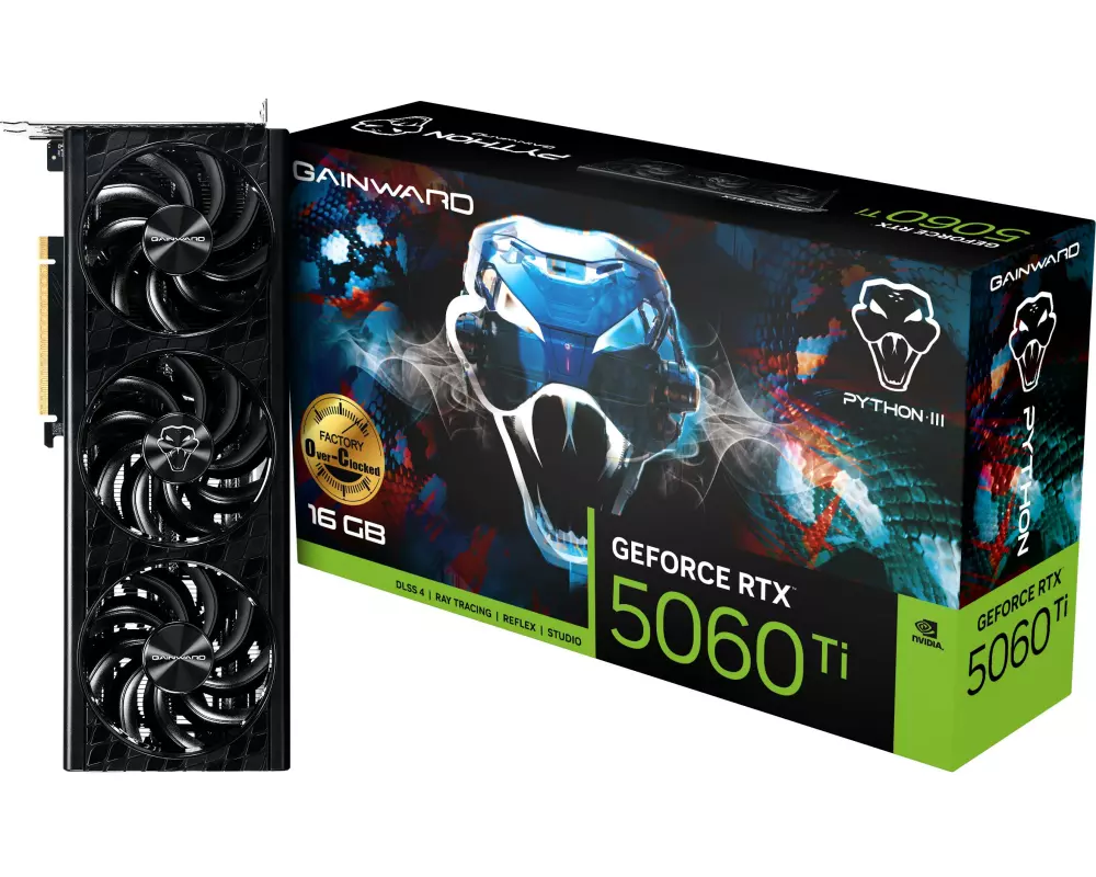 Gainward Grafikkarte GeForce RTX 5060 Ti Python III OC 16 GB