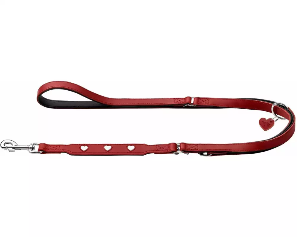 Hunter Verstellbare Führleine Love, 13/200, Rot/Schwarz