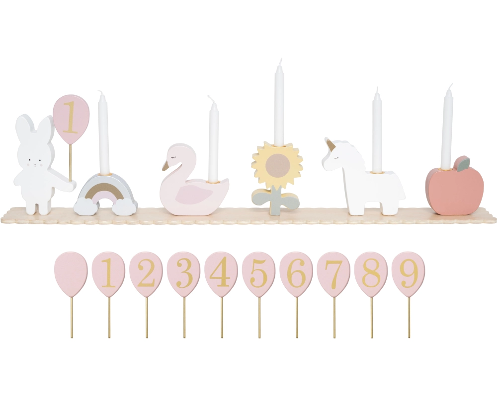 JABADABADO Geburtstagsdekoration 63cm T313 rosa 11-teilig