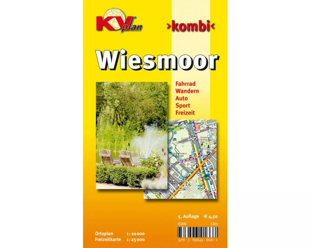 Wiesmoor, KVplan, Radkarte/Wanderkarte/Stadtplan, 1:25.000 / 1:10.000