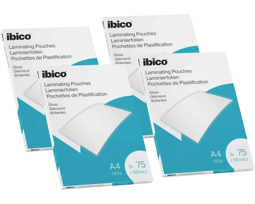 Ibico Laminierfolie Premium A4 75 µm, glänzend, 4 x 100 Stück