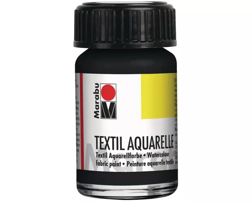 Marabu Textilfarbe Aquarelle 15 ml Schwarz