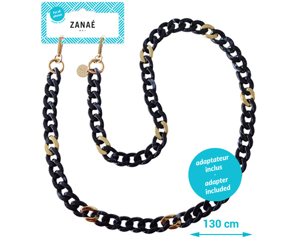ZANAÉ Phone Necklace Kepler & Gold 18324 Milky Way black / gold
