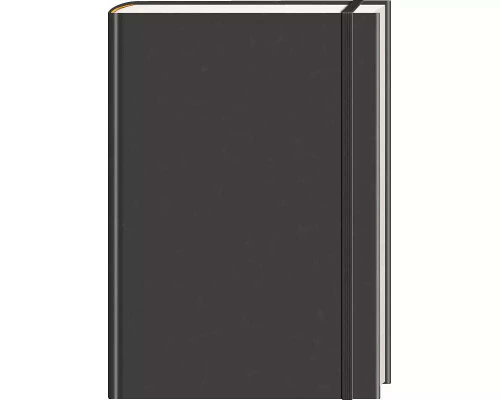 Anaconda Notizbuch/Notebook/Blank Book, punktiert, textiles Gummiband, schwarz, Hardcover (A5), 120g/m² Papier