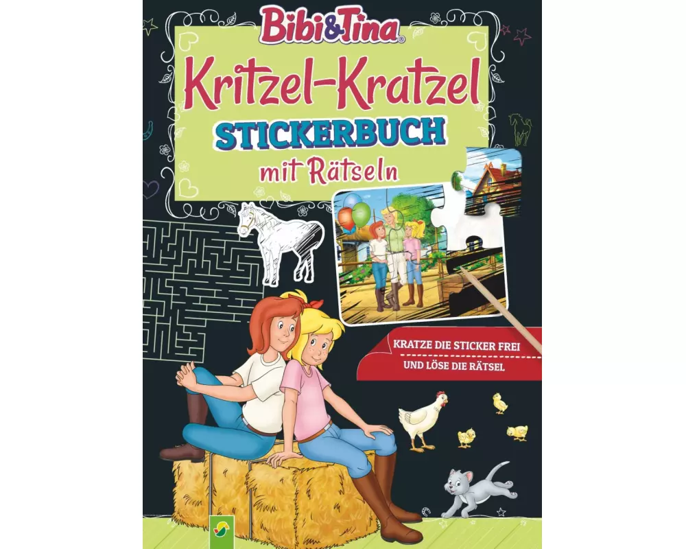 Bibi & Tina: Kritzel-Kratzel Stickerbuch mit Rätseln