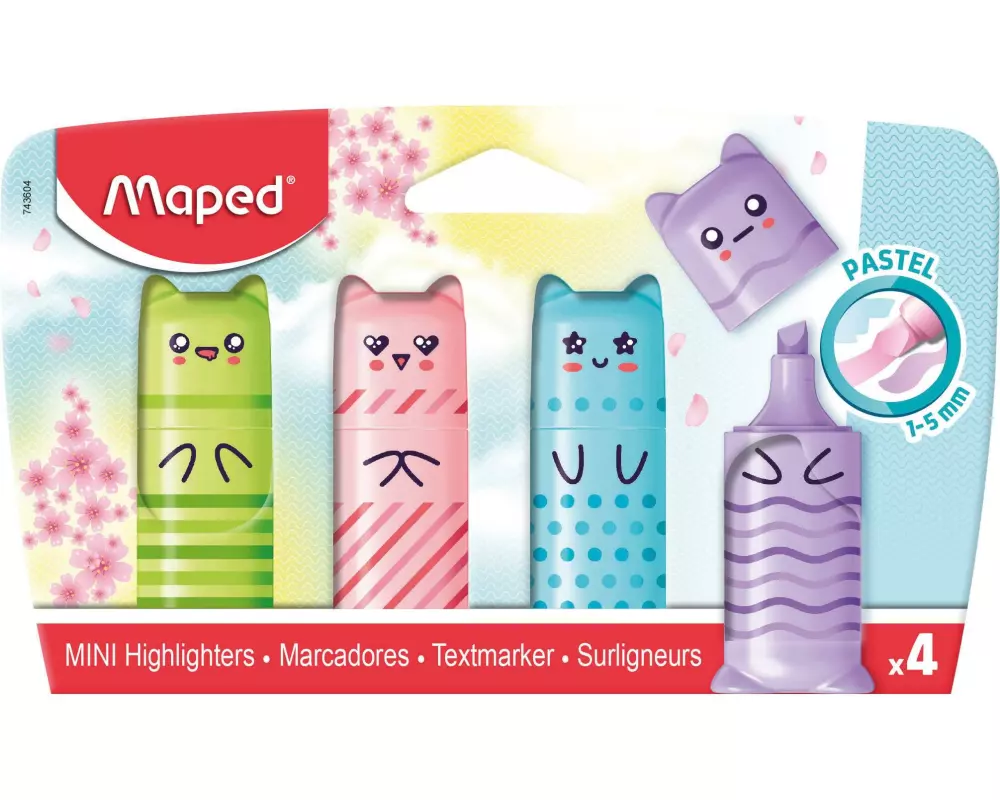 maped Textmarker Pastell Mini Schachtel 4St