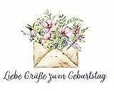 Postkarte. Zum Geburtstag (Blumen im Kuvert)