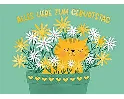 Postkarte. Zum Geburtstag (Katze)