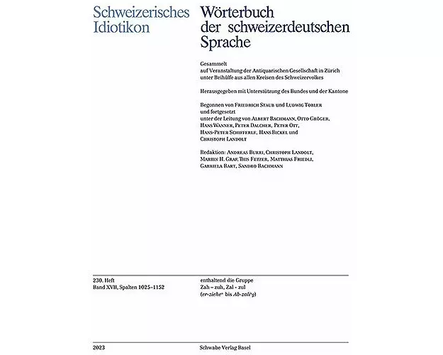 Schweizerisches Idiotikon, Band XVII, Heft 230
