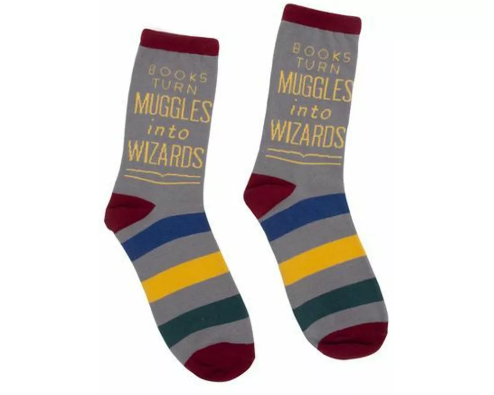 Books Turn Muggles into Wizards Socks - Large