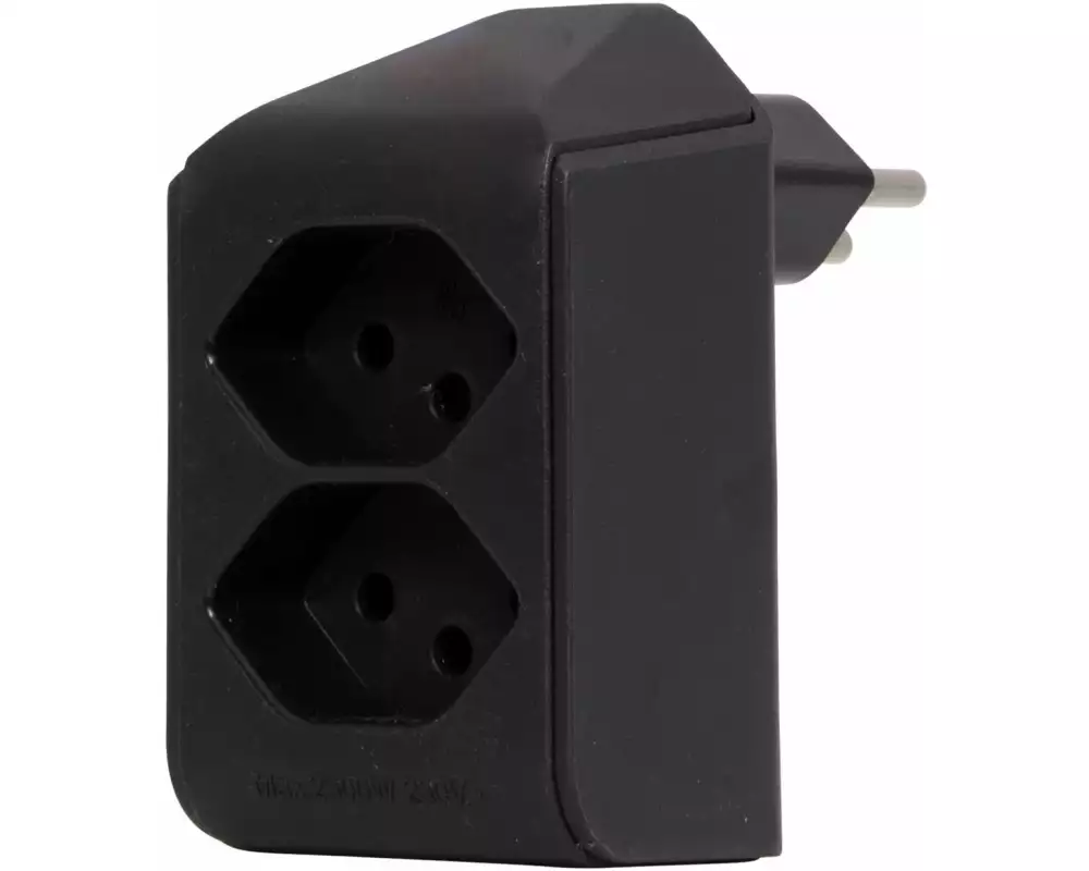 Brennenstuhl Abzweigstecker 2 x T13, 300° drehbar, Schwarz