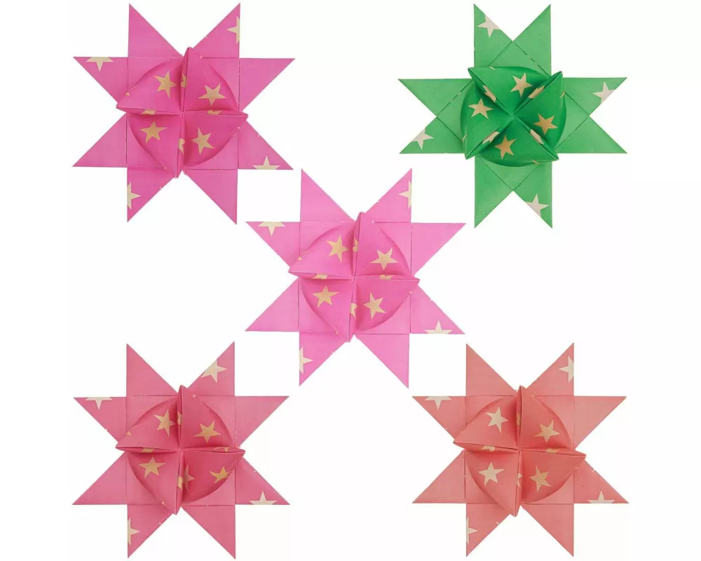 Fröbelsterne, neon, Sterne, 40 Streifen FSC MIX, 120 g/m²