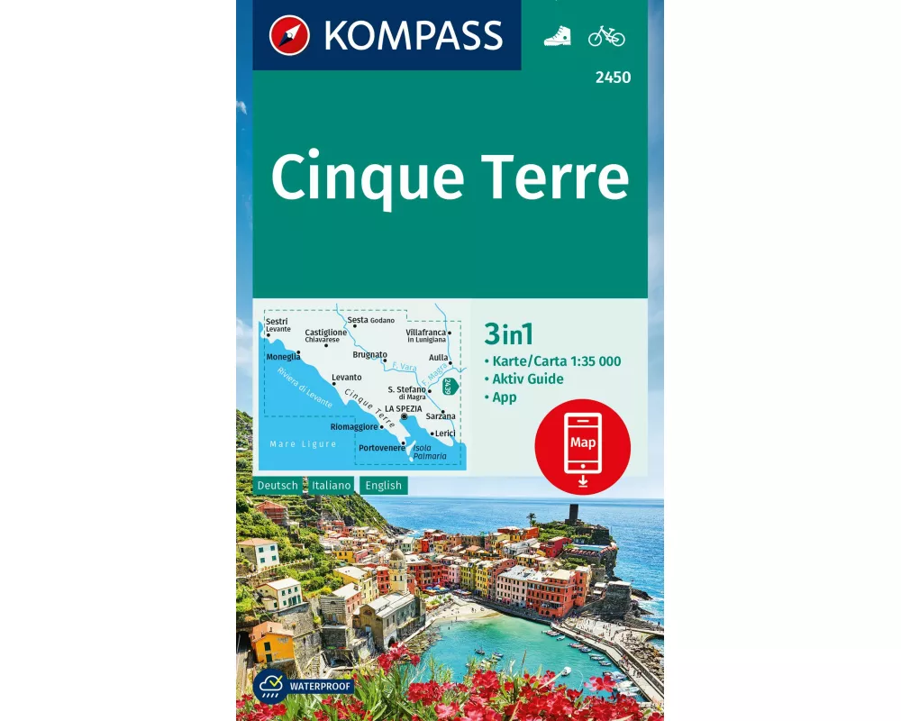 KOMPASS Wanderkarte 2450 Cinque Terre 1:35.000