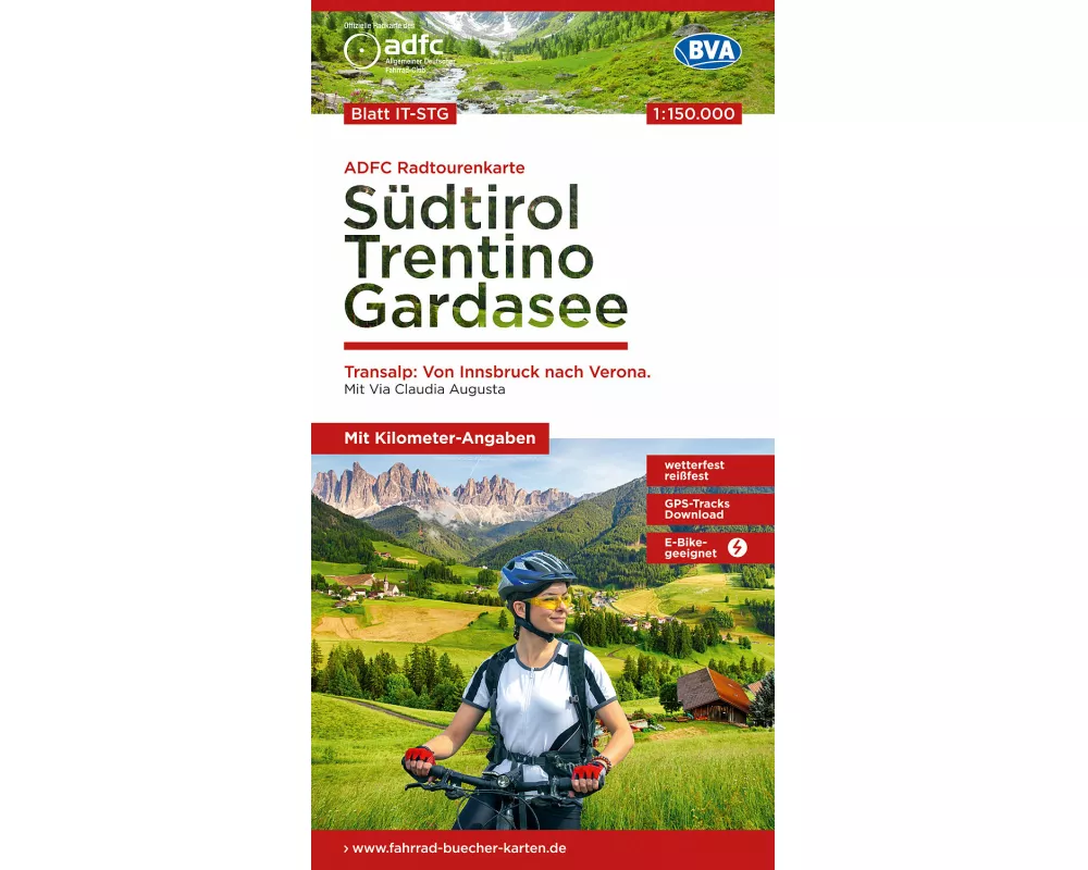 BVA ADFC Radtourenkarte Südtirol, Trentino, Gardasee 1:150.000