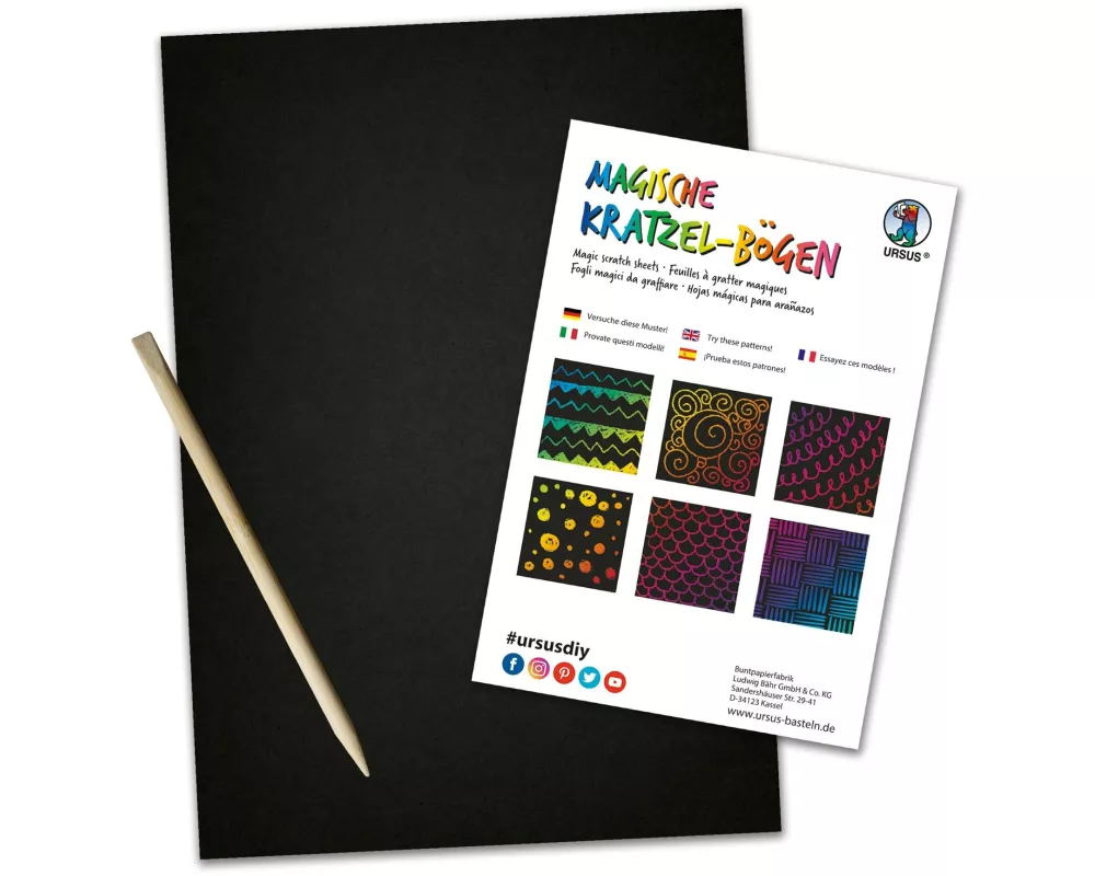 URSUS Bastelset Kratzbilder Uni A4