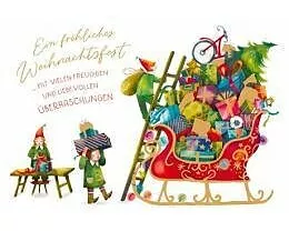 Doppelkarte. Green Karma X-MAS - Schlitten voller Überraschungen