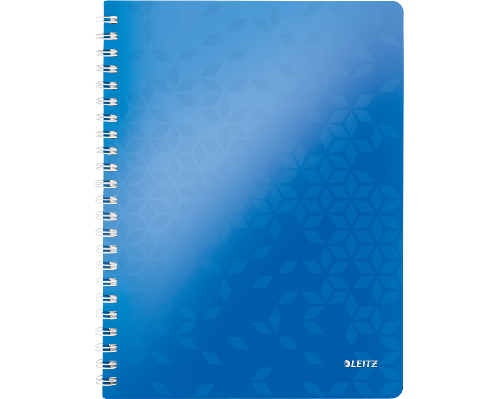 LEITZ Spiralbuch WOW PP A4 46370036 blau 80 Blatt